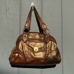 Marc By Marc Jacobs Metallic Bronze Leather Shoulder Bag